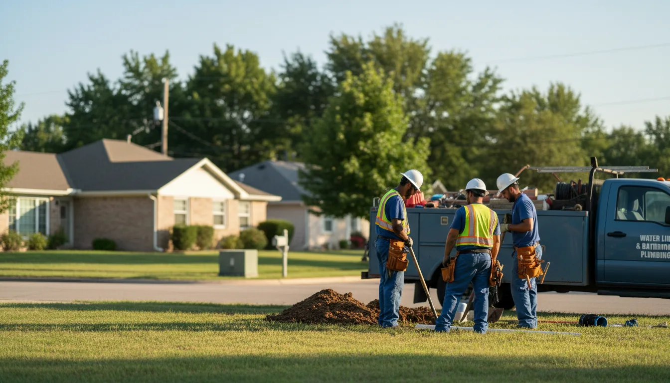 Residential water line and bathroom plumbing service in Martinsville, IN